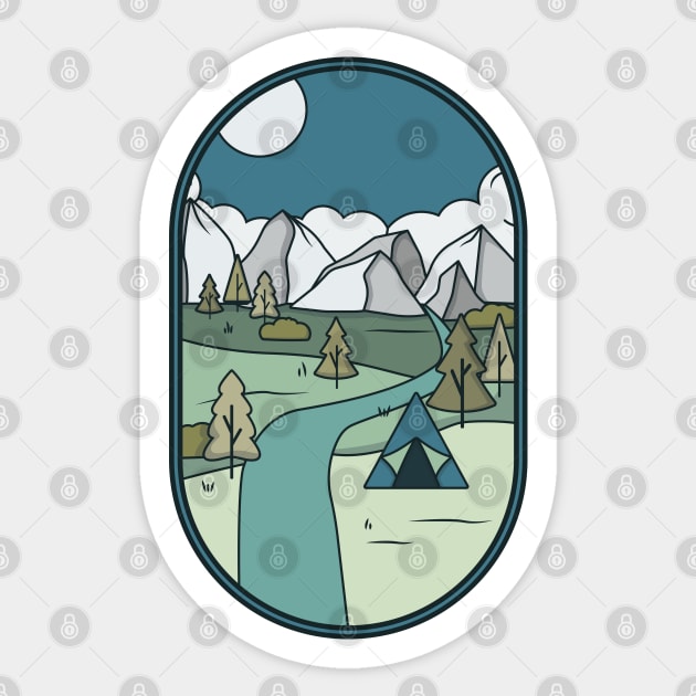 Camping in the mountains | Fathers Day Sticker by OgyDesign